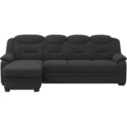 Ecksofa COTTA "Marcus L-Form", schwarz, B:257cm H:99cm T:162cm, 100% Polyester, Sofas, Bequemes Ecksofa in klassischem Design mit hoher Rückenlehne