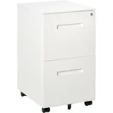 Vinsetto Rollcontainer Aktenschrank mit 2 Schubladen Abschließbarer Rollschrank