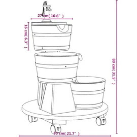 vidaXL Wasserfall Gartenbrunnen mit Rollen und Pumpe