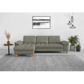 sit&more Ecksofa SIT & MORE "Westham L-Form", grau, B:275cm H:88cm T:172cm, 100% Polyester, Sofas, Ecksofa, mit Recamiere, mit oder ohne Bettfunktion, Bettkasten, Füße Eiche