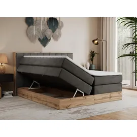 MKS Boxspringbett 180 x 200 cm H3 Dunkelgrau