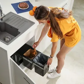 Relaxdays Einbaumülleimer 2-fach 8 l Schwarz