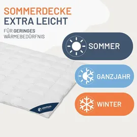 casimum Daunendecke 155x220 cm extra leichte Sommerdecke, Bettdecke 60% Daunen 40% Federn, Größe: