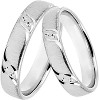 Trauring DOOSTI "Schmuck Geschenk Silber 925 Ehering Partnerring LIEBE" Fingerringe Gr. 50, Silber 925 (Sterlingsilber), 4mm, silberfarben mit Zirkonia (synth.)