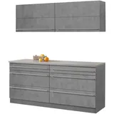 WIHO KÜCHEN Küchenzeile Chicago 180 cm grau