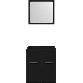vidaXL 2-tlg. Badmöbel-Set Schwarz Eichen-Optik Holzwerkstoff