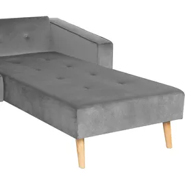 Beliani Ecksofa Grau Linksseitig Schlaffunktion Modern Wohnzimmer - Grau/Hellbraun