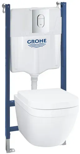 GROHE Wand-WC-Komplettset »Solido Compact«, Tiefspüler, alpinweiß, spülrandlos - weiss