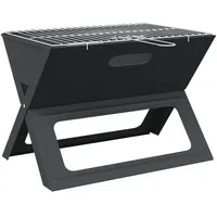 VidaXL Holzkohle BBQ Grill - Faltbar, Schwarz, 46x30x31 cm,