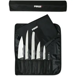 Pirge Ecco Starter Set Profi Messerset mit Tasche 7 Stück - Profi Kochmesser Set - Edelstahl Profi Küchenmesser Set - Messer Set Scharf