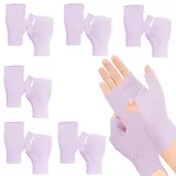 6 Paar Fingerlose Ekzem Handschuhe, Weiche Lila Baumwollhandschuhe Für Ekzeme, Neurodermitis Handschuhe, Fingerlose Baumwollhandschuhe Für Trockene Hände, Schönheit, Hand Spa