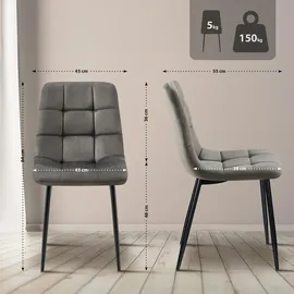 CLP 4er Set Esszimmerstühle Antibes anthrazit