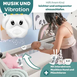 Kidiz KIDIZ® Babybett Reisebett Kinderreisebett Faltbar mit Matratze 120x60, Seiteneingang, Wickelauflage, Mosktionetz, Spielbogen & Tragetasche Baby Beistellbett Kinderbett ab Geburt bis 15 kg