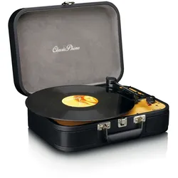 LENCO TT-116 Koffer-Plattenspieler Retro-Stil BT USB, schwarz