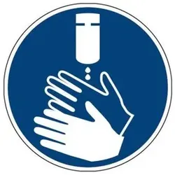 Schild "Hände desinfizieren", Folie Ø 100 mm