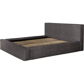 FEDVE Polsterbett, Anthrazit, Textil, 140x200 cm, Schlafzimmer, Betten, Polsterbetten