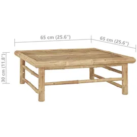 vidaXL Gartentisch 65x65x30 cm Bambus