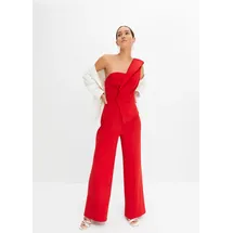 bonprix Overall BONPRIX, Damen, Gr. 44/46 (L), N-Gr, rot (rot (länge: regulär)), Obermaterial: 95% Polyester, 5% Elasthan. Futter: 100% Polyester, festlich, slim fit, Overalls Overall, für festliche Anlässe, One-Shoulder-Design, Slim fit, ärmellos