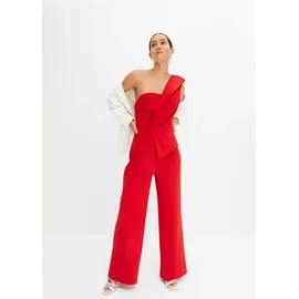 bonprix Overall BONPRIX, Damen, Gr. 44/46 (L), N-Gr, rot (rot (länge: regulär)), Obermaterial: 95% Polyester, 5% Elasthan. Futter: 100% Polyester, festlich, slim fit, Overalls Overall, für festliche Anlässe, One-Shoulder-Design, Slim fit, ärmellos