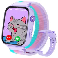 Smartwatch für Kinder, 4G GPS Kinder Smartwatch Uhr Telefon Video und Voice Smart Familienchat SMS WIFI, SOS Sport Schrittzähler Spiele, Kindergeschenke Armbanduhr Uhr für ab 4 Jahren, Violett