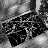 EKSED Badezimmerteppich 60x100 cm,Badematte rutschfest,Weicher Badvorleger,Hintergrund aus Marmor in Schwarz und Weiß,Mikrofaser Absorbent Badteppich für Badewanne,Dusche und Badezimmer