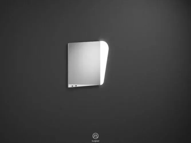 burgbad Badu Spiegel, mit Beleuchtung, Variante rechts, Breite 60cm, SIIT060RF3691, Farbe: Weiß Hochglanz / Weiß Hochglanz