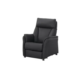 Hukla Relaxsessel Pascal Leder 83 x 105 x 90 cm Schwarz drehbar