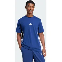 adidas Essentials 3-Streifen Single Jersey Kurzarm-T-Shirt Dark Blue / White XS