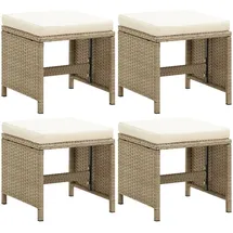 vidaXL Gartenhocker 4 St. 40,5 x 40,5 x 35 cm beige