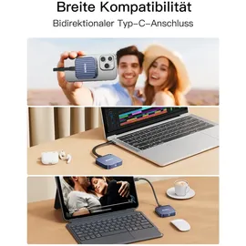 Inateck Magnetisches M.2 SSD Gehäuse, Typ-C USB 3.2, kompatibel mit 2230 NGFF&NVME PCIe M.2 M-Key/B&M-Key, unterstützt Windows/Linux/Android/MacOS