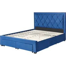 Beliani Lievin 160 x 200 cm Blau