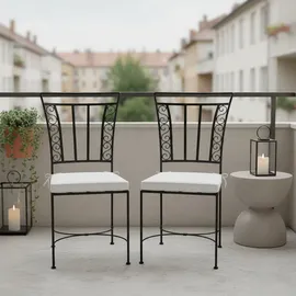 Marrakesch Orient & Mediterran Interior Ronda Gartenstuhl 40 x 40 x 90 cm schwarz 2 St.
