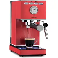 Klarstein Pausa Espressomaker, Siebträger mit 1350 Watt, Espressomaschine 20 Bar Druck, Espresso Siebträger mit Wassertank: 1,4 Liter Edelstahl ,rot - Rot