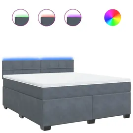 vidaXL Boxspringbett 180 x 200 cm Dunkelgrau