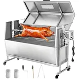 Mophorn Drehspießgrill 38 W Mit 1168,4 Mm Grilllänge, 60 Kg Tragkraft, Höhenverstellbar, Rädern Und Deckel, Edelstahl-holzkohlegrill Für Camping Und Grillen