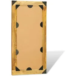 vidaXL Solides Holzrahmen Rechteck Wandspiegel 120 x 60 cm : Farbe - Braun