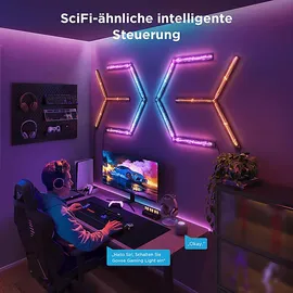 Govee LED Gaming Wandbeleuchtung (2er Pack) Erweiterungsset RGBIC schwarz