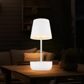 GLOBO Solarleuchte Edelstahl H 25 cm verstellbar weiß