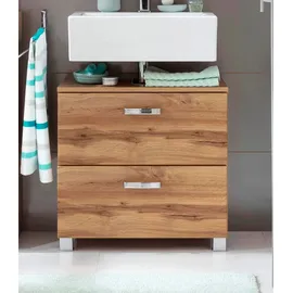WELLTIME Waschbeckenunterschrank WELLTIME "Ravenna", braun (eichefarben), B:60cm H:59cm T:35cm, Schränke, Waschbeckenunterschrank, Breite 60 cm, mit Soft-Close-Funktion