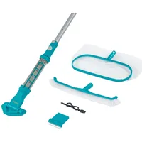 BESTWAY Pflegeset Akkubetriebener Poolsauger Kescher Poolbürste Pools Bis 610 cm