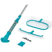 BESTWAY Pflegeset Akkubetriebener Poolsauger Kescher Poolbürste Pools Bis 610 cm