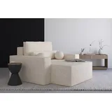 e-meubles Elegante und bequeme Chaiselongue aus Bouclé für Wohnzimmer, modernes Design und Komfort – Chaiselongue DENVER – Creme (Anthology 20)