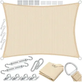 Kesser KESSER® Sonnensegel Sonnenschutz Windschutz HDPE Gewebe wasserabweisend & windabweisend 5-Fach quer vernäht robust & stabil Schattenspender Garten Balkon Terrasse