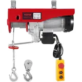 Vevor Elektrische Seilwinde, 1200 kg Motorwinde mit 4,2 m kabelgebundener Fernbedienung, 12 m Hubhöhe mit Einzelkabel, Einzel-/Doppelschlingen, Not-Aus, Hebezeug für Garage, Lager, Fabrik