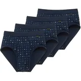 SCHIESSER Slip kariert blau L 4er Pack