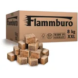 FLAMMBURO (8 kg) Öko XXL Anzündwürfel vom Deutschen Hersteller, Grillanzünder, Kaminanzünder, Ofenanzünder, Anzündwürfel, Anzündwolle - DIN zertifizierte - Made in Germany - (8 kg)