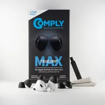 COMPLY TrueGrip MAX | Premium Memory Schaumstoff Ersatz-Ohrstöpsel für Apple AirPods Pro (1 & 2 Generation) | SmartSkinTM-Technologie | schwarz, Verschiedene Größen, S/M/L, 3 Paar