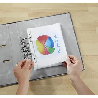 Lands 100 Lands Prospekthüllen DIN A5 transparent genarbt 0,08 mm