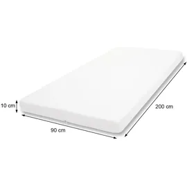 Mendler 10cm Memoryfoam-Matratzentopper HWC-E63 Matratzenauflage 90 x 200 cm weiß