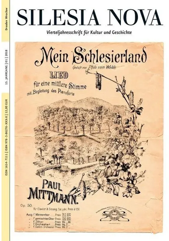 Silesia Nova. Zeitschrift Für Kultur Und Geschichte / 1/2018 / Silesia Nova. Zeitschrift Für Kultur Und Geschichte / Silesia Nova  Kartoniert (TB)